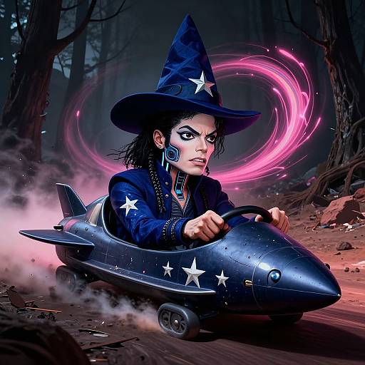 Futuristic Fantasy Portrait with Falcon Heavy