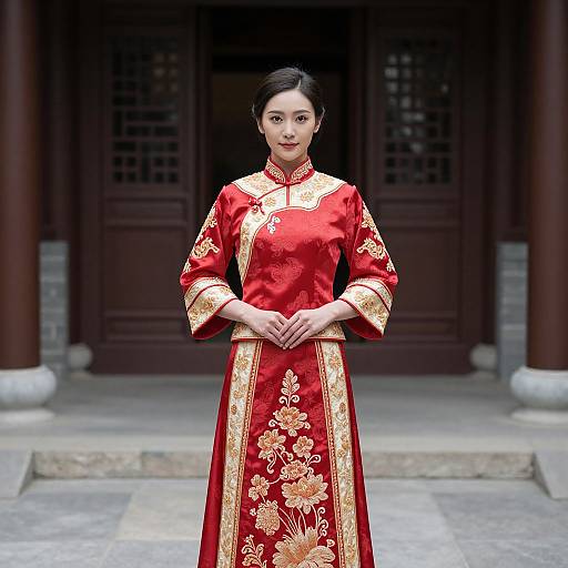 Asian Woman in Traditional Chinese Dress