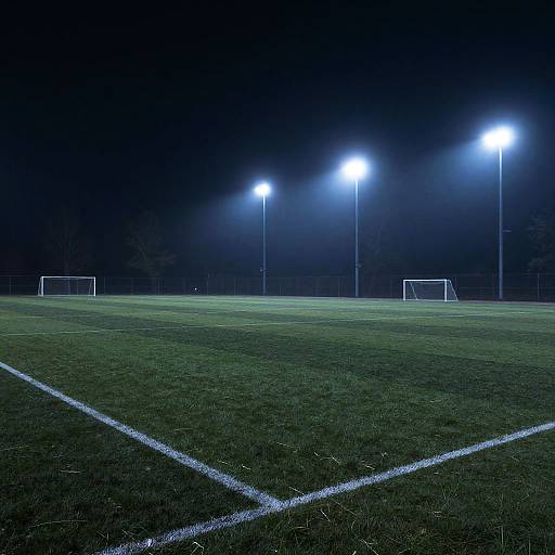 Moody Nighttime Football Field Scene