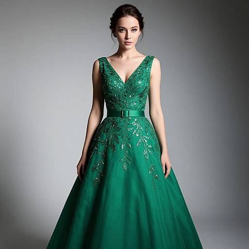 Elegant Emerald Green Ball Gown