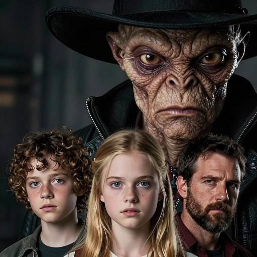 Movie Poster Featuring Alien and Human Characters