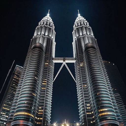 Majestic Twin Skyscrapers at Night