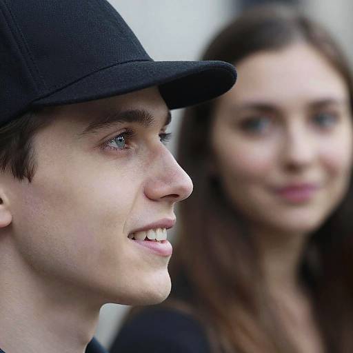 Blurry Side-Profile Portrait with Blue Eyes