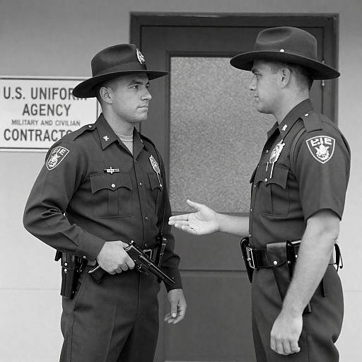 Vintage Police Officers in Black and White
