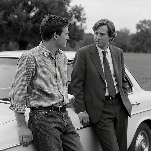 Vintage Car Portrait in Black and White