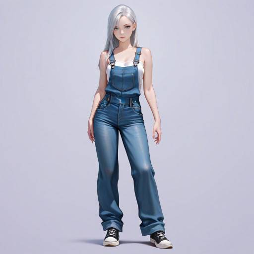 Captivating Girl in Denim Overalls Captivating Girl in Denim Overalls