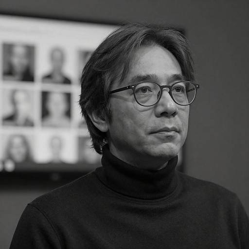 Black and White Portrait of Middle-Aged Man with Glasses