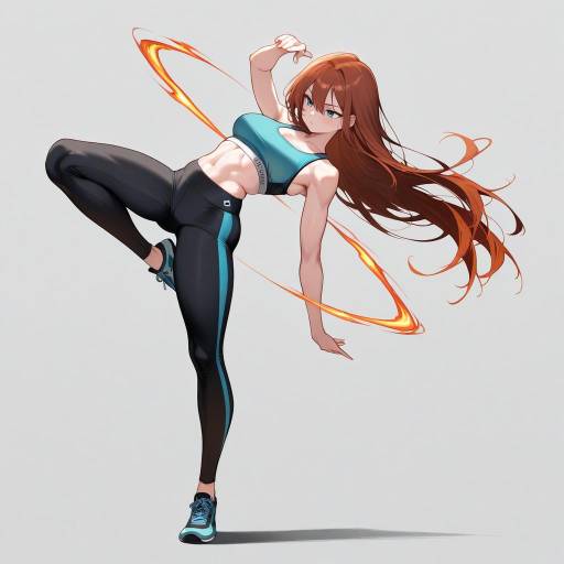 Dynamic Yoga Pose with Fit Figure Dynamic Yoga Pose with Fit Figure
