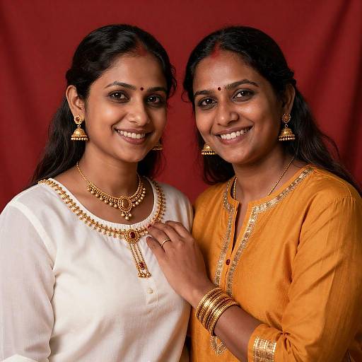 Smiling Indian Women in Traditional Jewelry