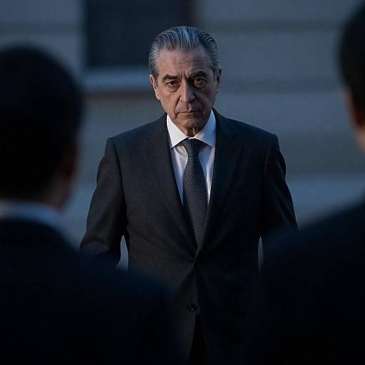 Stern Gentleman with Cane in Blue