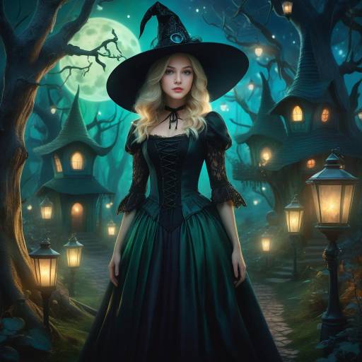 Young Witch in Enchanted Forest