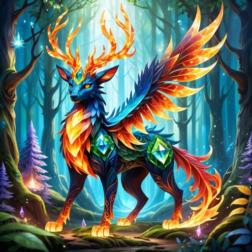 Mystical Creature Among Enchanted Forest Mystical Creature Among Enchanted Forest