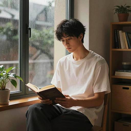 Cozy Modern Apartment Reading Scene