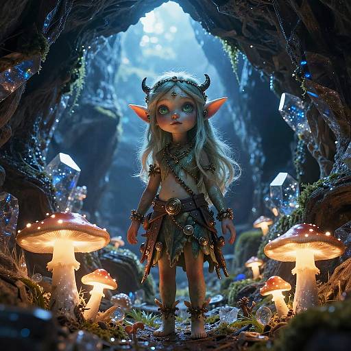 Hyperreal Crystal Cave Elf Macro Portrait