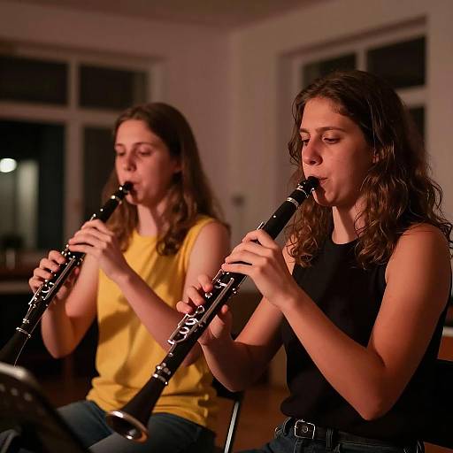 Musical Duo in Warm, Dim Light