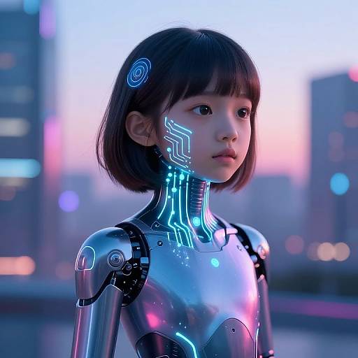 Futuristic Petite Cybernetic Girl