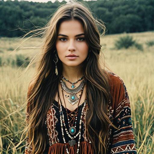 Bohemian Woman in Natural Setting