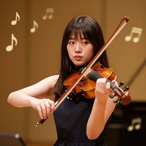 Passionate Violinist on Elegant Stage