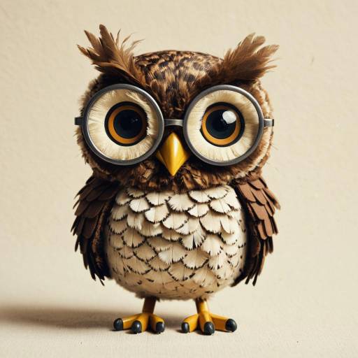 Tiny Owl Plush with Round Glasses
