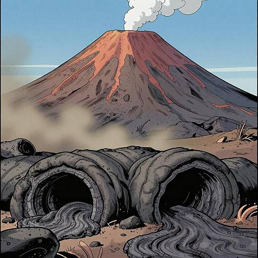 Volcanic Summit Graphic Novel Scene