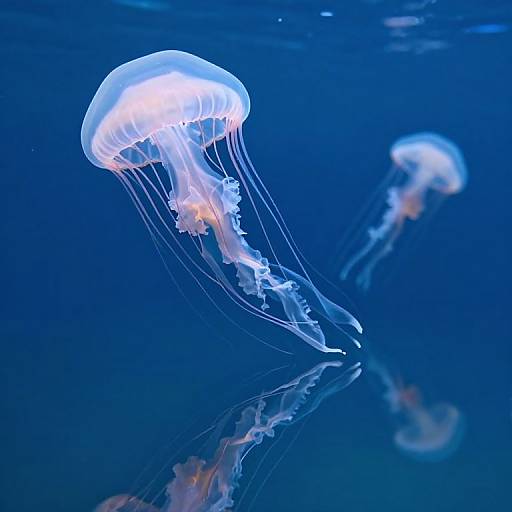 Serene Giant Jellyfish over Mirror Sea