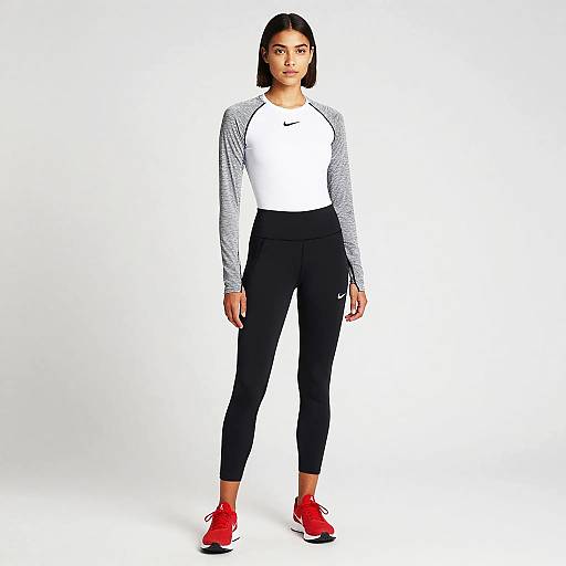 Young Woman in Sleek Athleisure Outfit