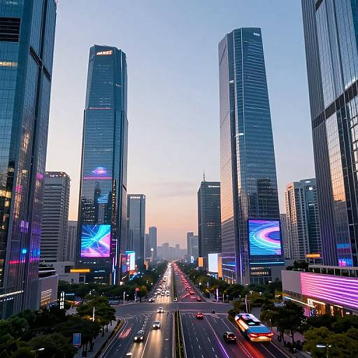Futuristic Cityscape at Dawn