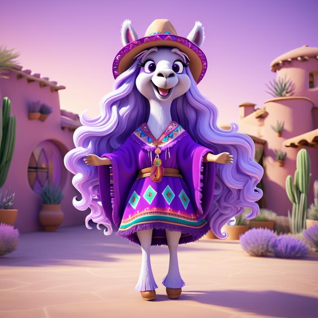 Sassy Purple Llama in Southwestern Style