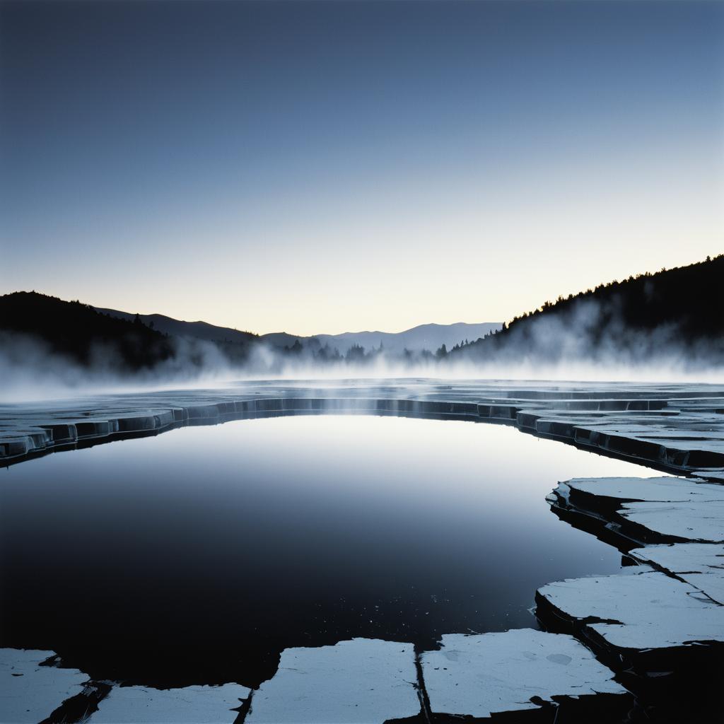 Ethereal Sulfur Springs in Early Morning Light