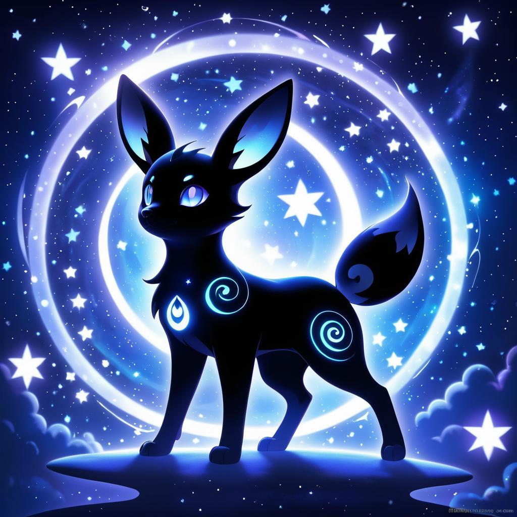 Ethereal Umbreon Under Moonlit Stars