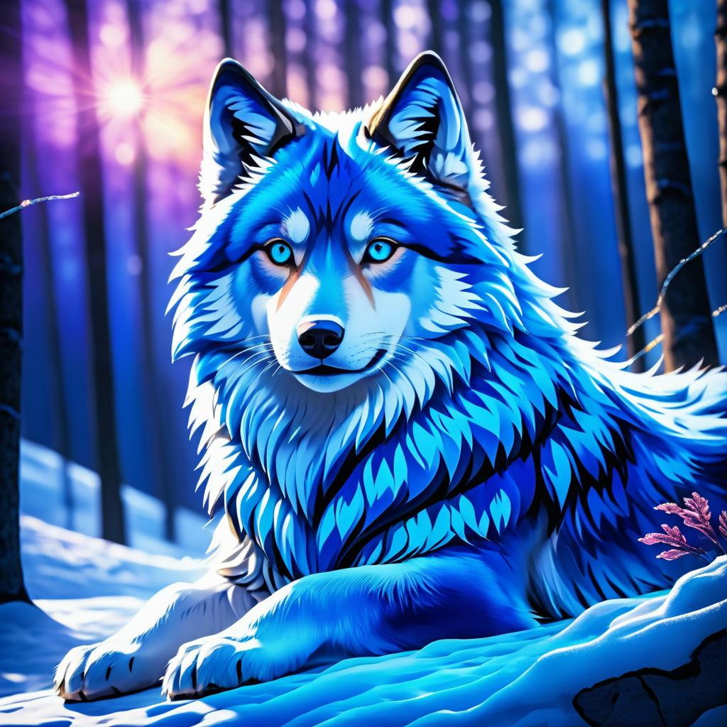 Majestic Azure Wolf Prodigy Portrait