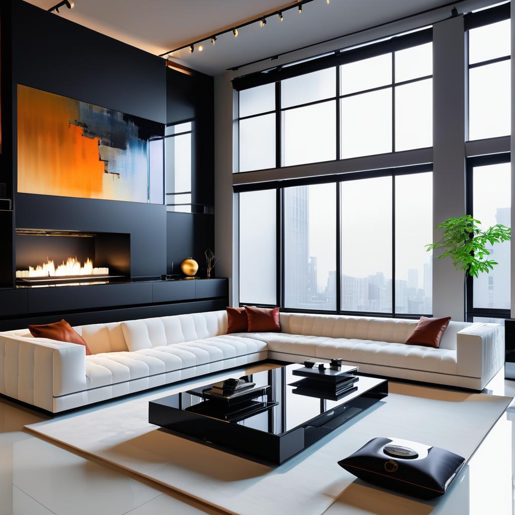 Elegant Modern Japanese Luxe Living Room