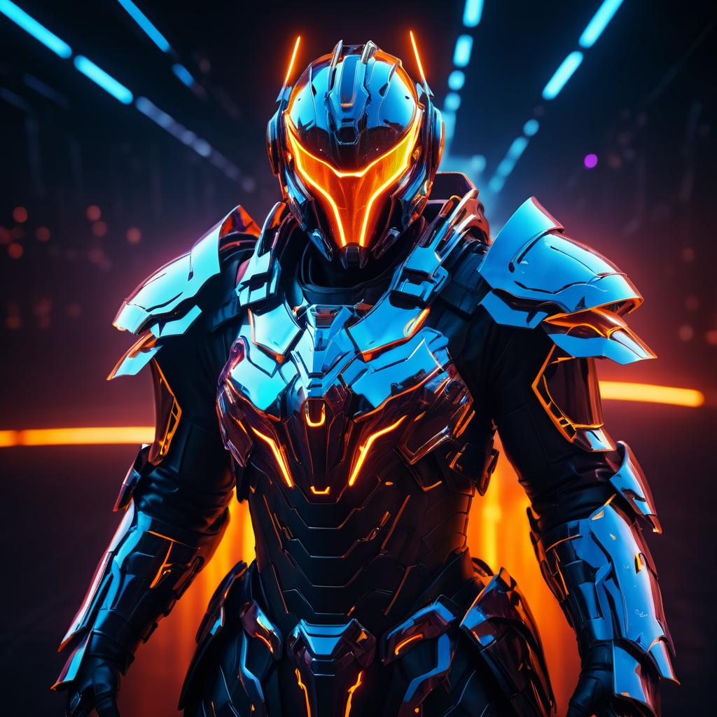 Cinematic Portrait of Cybernetic Warrior