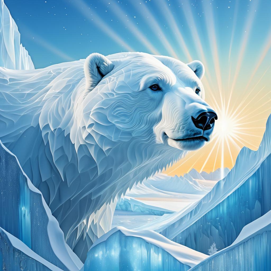 Majestic Polar Bear Among Glaciers Art