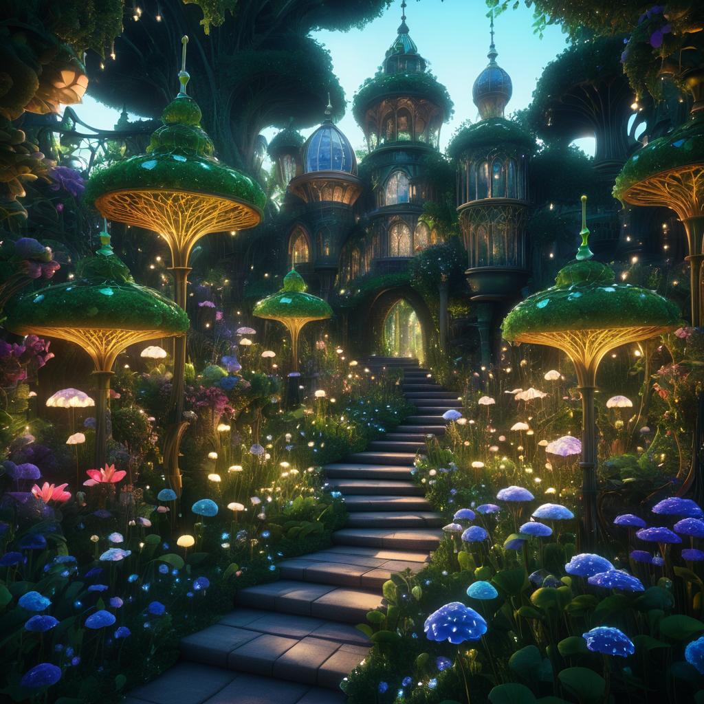 Surreal Enchanted Garden in 4K Detail