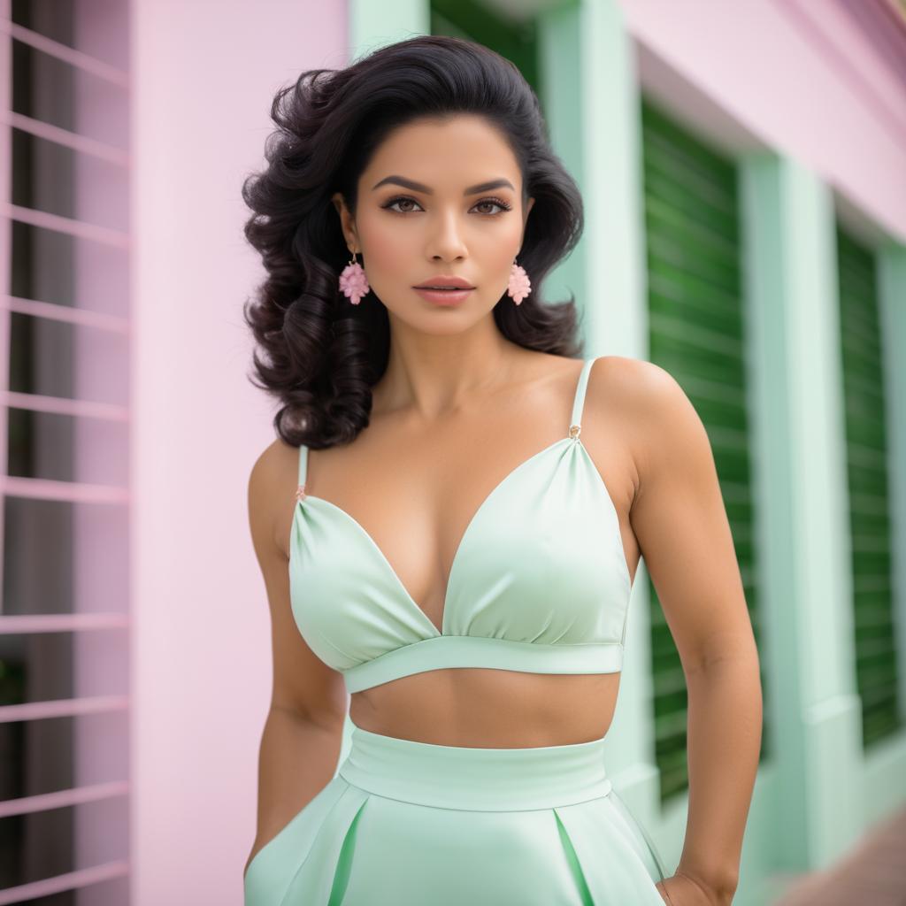 Elegant Woman in Pastel Spring Colors