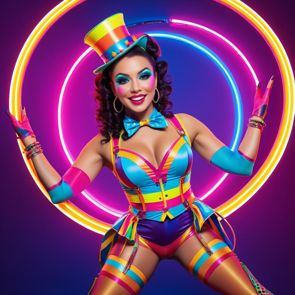 Vibrant Circus Ringmaster in Pop Art Style