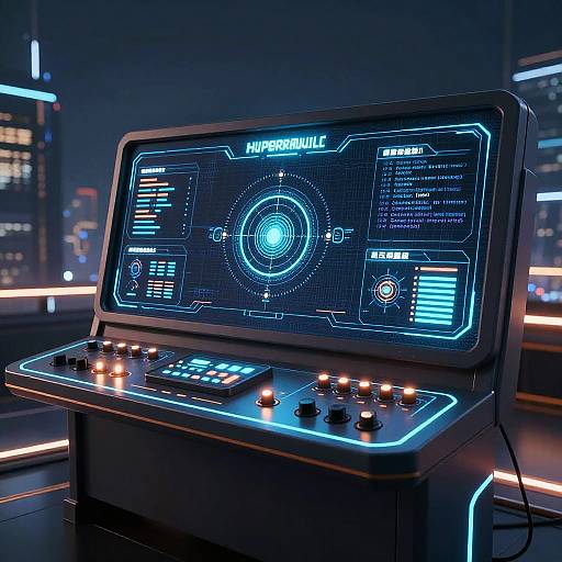 Futuristic Neon Cyberpunk Control Panel