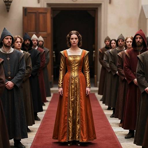 Majestic Medieval Gathering with Central Figure