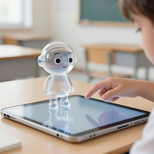 Child Interacting with AI Character