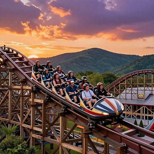 Dollywood Wooden Coaster at Sunset