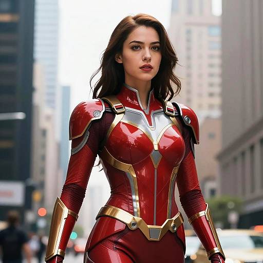 Crimson Dynamo Futuristic Heroine Armor