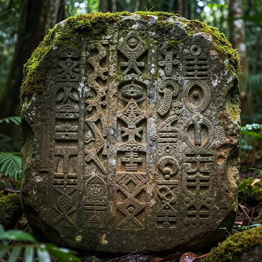 Ancient Vernacular Script on Stone Tablets