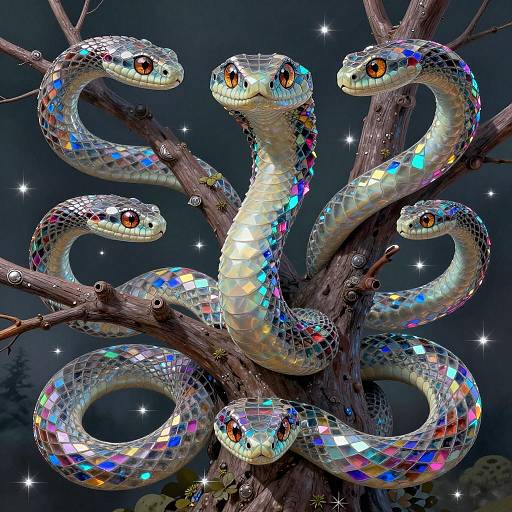 Surreal Clockwork Snakes in Nature