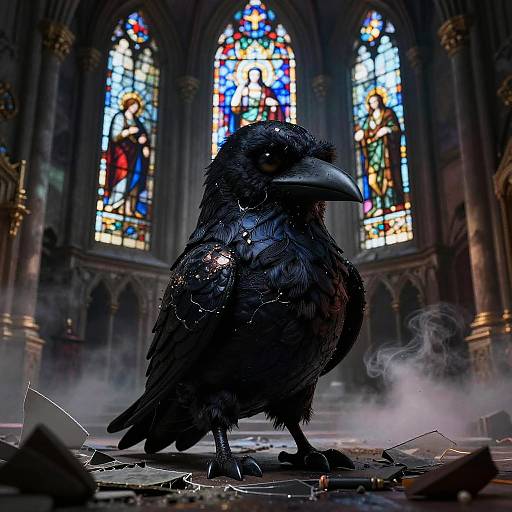 Dark Gothic Shadow Raven Mascot