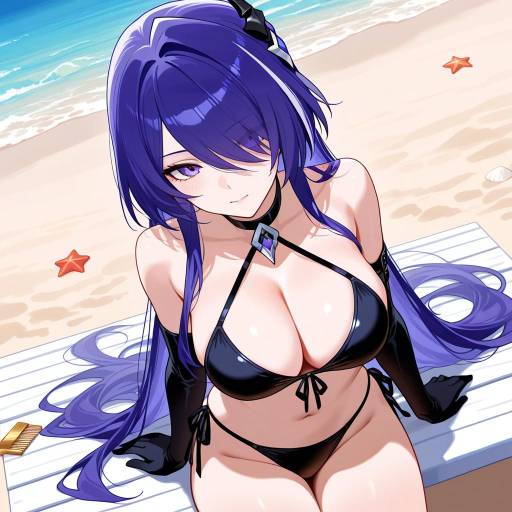Serene Beach Scene with Confident Cowgirl