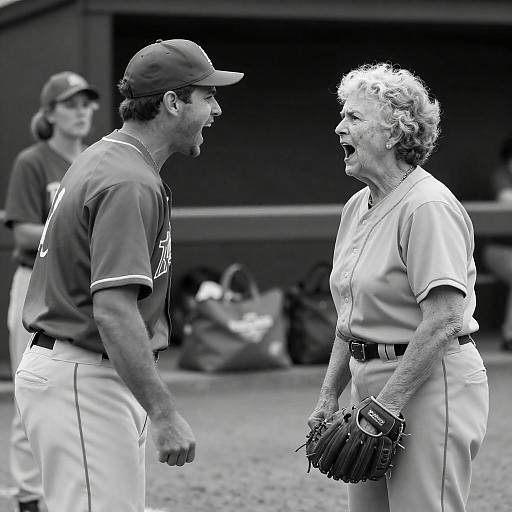 Dramatic Black-and-White Baseball Moment