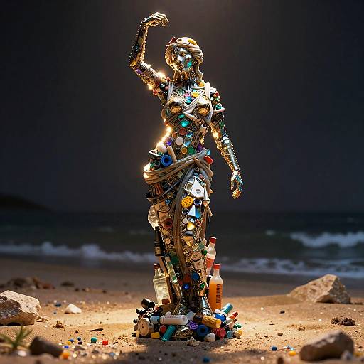 Recycled Plastic Goddess Beach Render