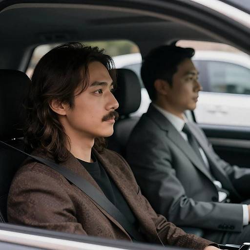 Moody Car Portrait of Two Men