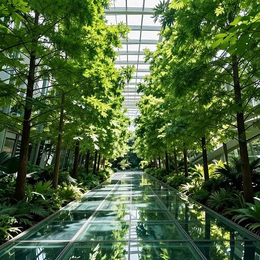 Serene Indoor Forest Pathway